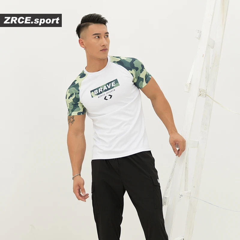 
ZRCE 100% Polyester Raglan Sleeve Quick Dry T shirts Wholesale Fashion Camouflage Baseball T-Shirt Custom Raglan Plain Male Tee 
