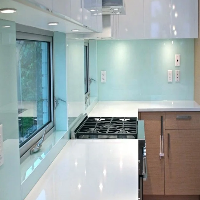 5mm 6mm toughened tempered silkscreen color glass kitchen glass splashback