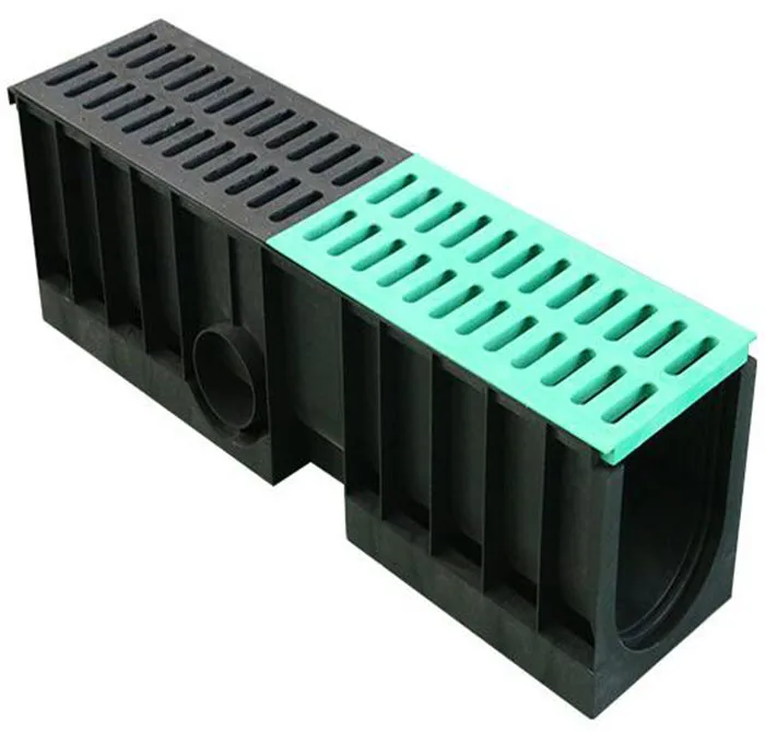 plastic building drain Channel Drain Linear Drainage Trench Drain with PP Floor channel for Downspout or Galvanized Grating