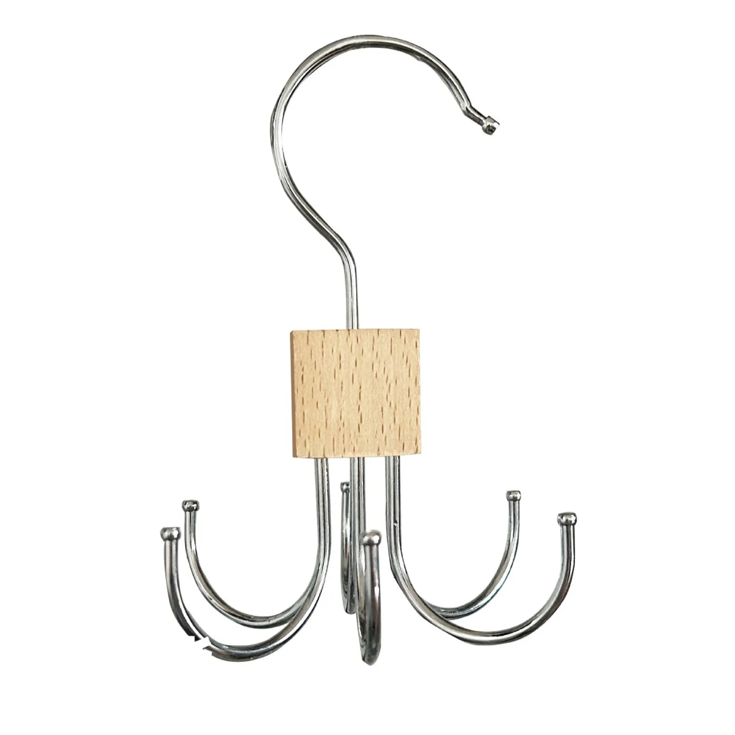 Factory Hot -selling Large Capacity Multipurpose Rotatable Closet Accessory Belt Hanger Rack 6 Hooks 360° Rotate Clothes Hanger