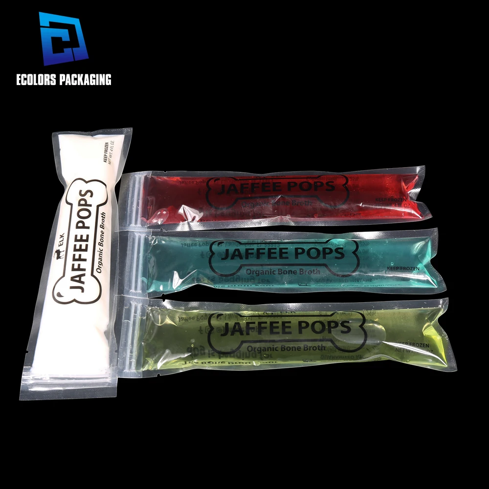 custom logo wholesale transparent heat seal frozen yogurt sticks mold packaging cube plastic popsicle ice pop bags