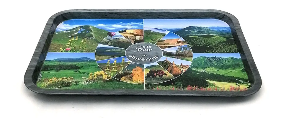 Multiple Sizes Wholesale Custom LOGO Tin Metal Rolling tray Decorative Tinplate Serving Trays