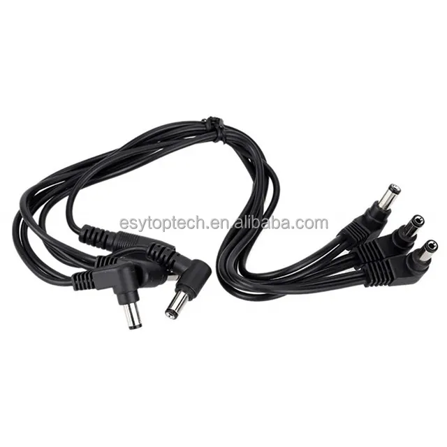 6 Ways Daisy Chain Power Cable Multi-Interface Connecting 1 to 6 Cable Cord Copper Wire for Guitar Effects Power Supply Adapter