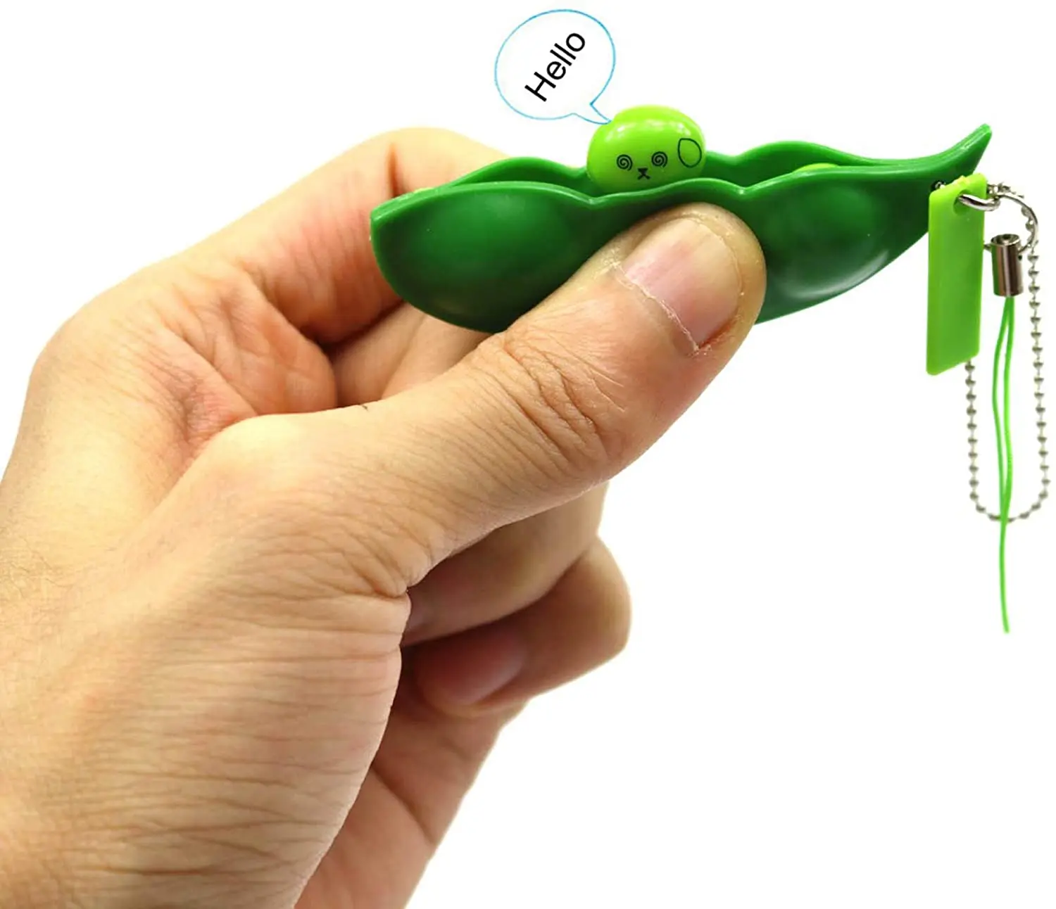 Wholesale Key Ring Reducing Stress Squeeze Bean pea fidget toy