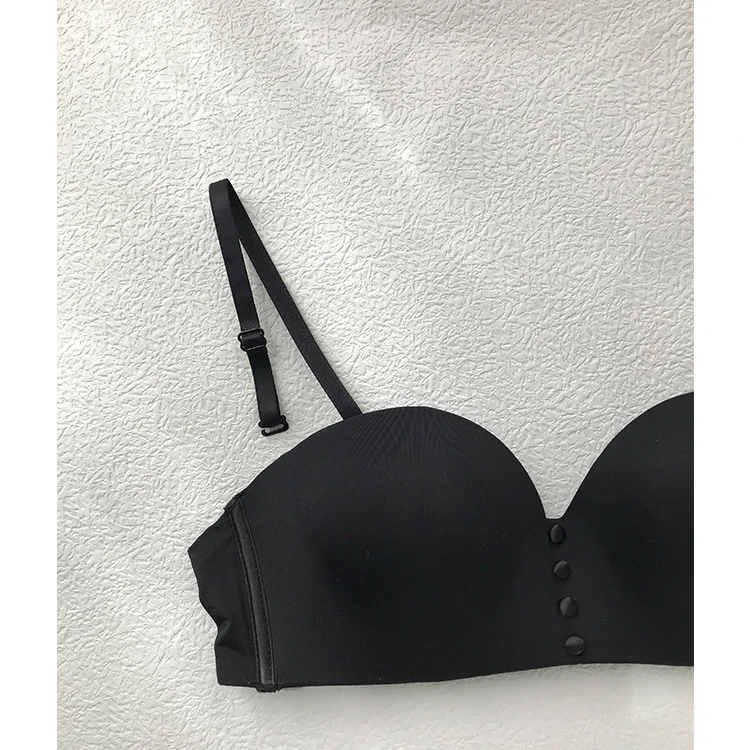 Weiyesi 2023 High Quality Wire Free Invisible Multi Way Strapless Removable Straps Small Size Push Up Demi Single Bra For Women