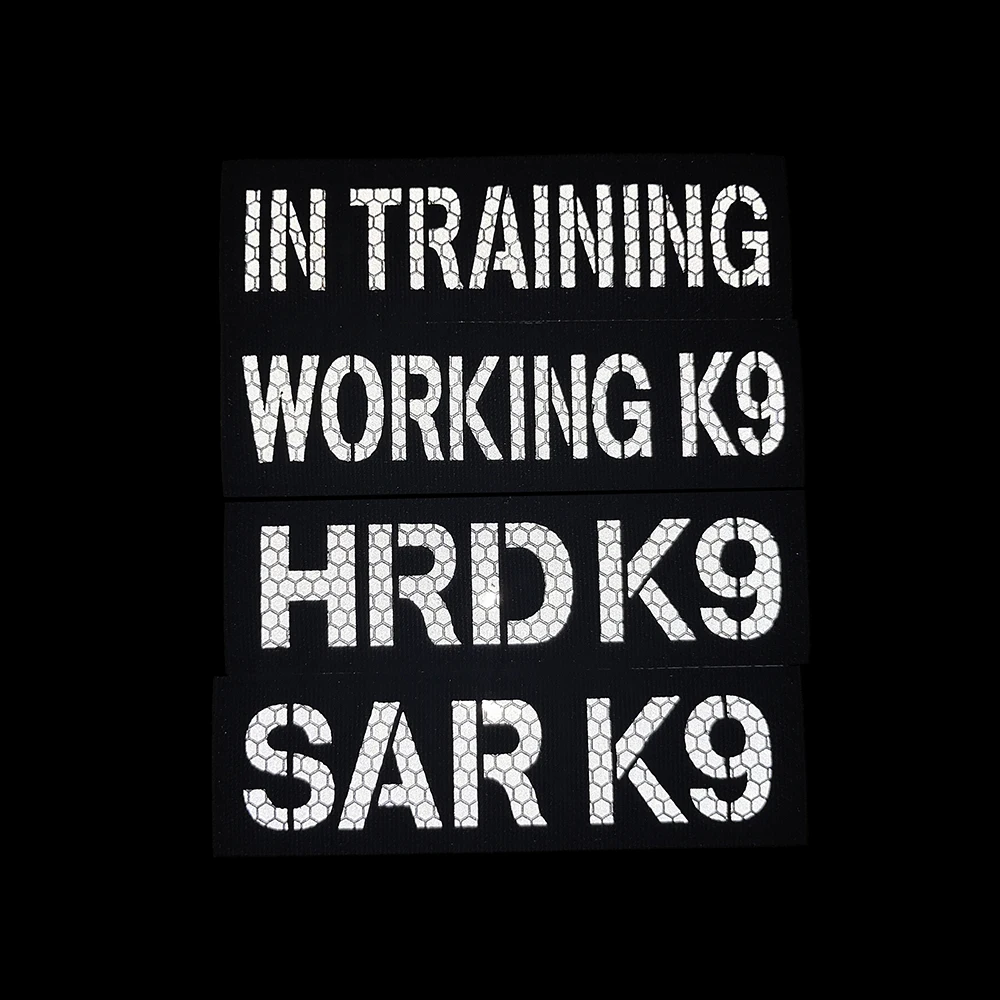 Luminous Patches Search and Rescue  Patches with Hook Backing for Working Dog Harnesses Vests