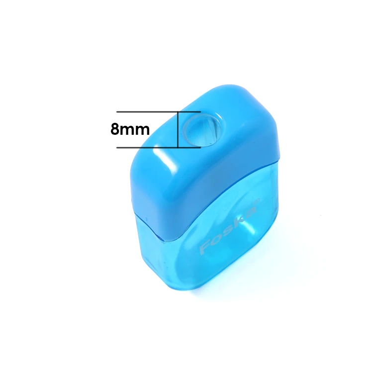 Foska Colored Pencil Sharpeners Hand Held Small Compact Pencil Sharpener for Kids with Lid Single 8mm Hole for Makeup Pencils