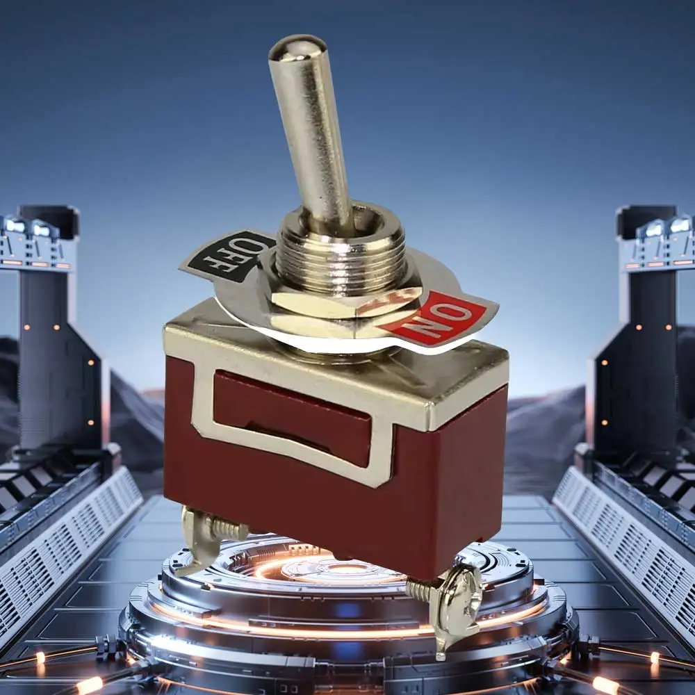 OSWELL Miniature Toggle Switch SPST 2 Pin Screw Terminal Self-Locking Type C511B Double Pole 15A 250V 12mm Mounting Hole Size