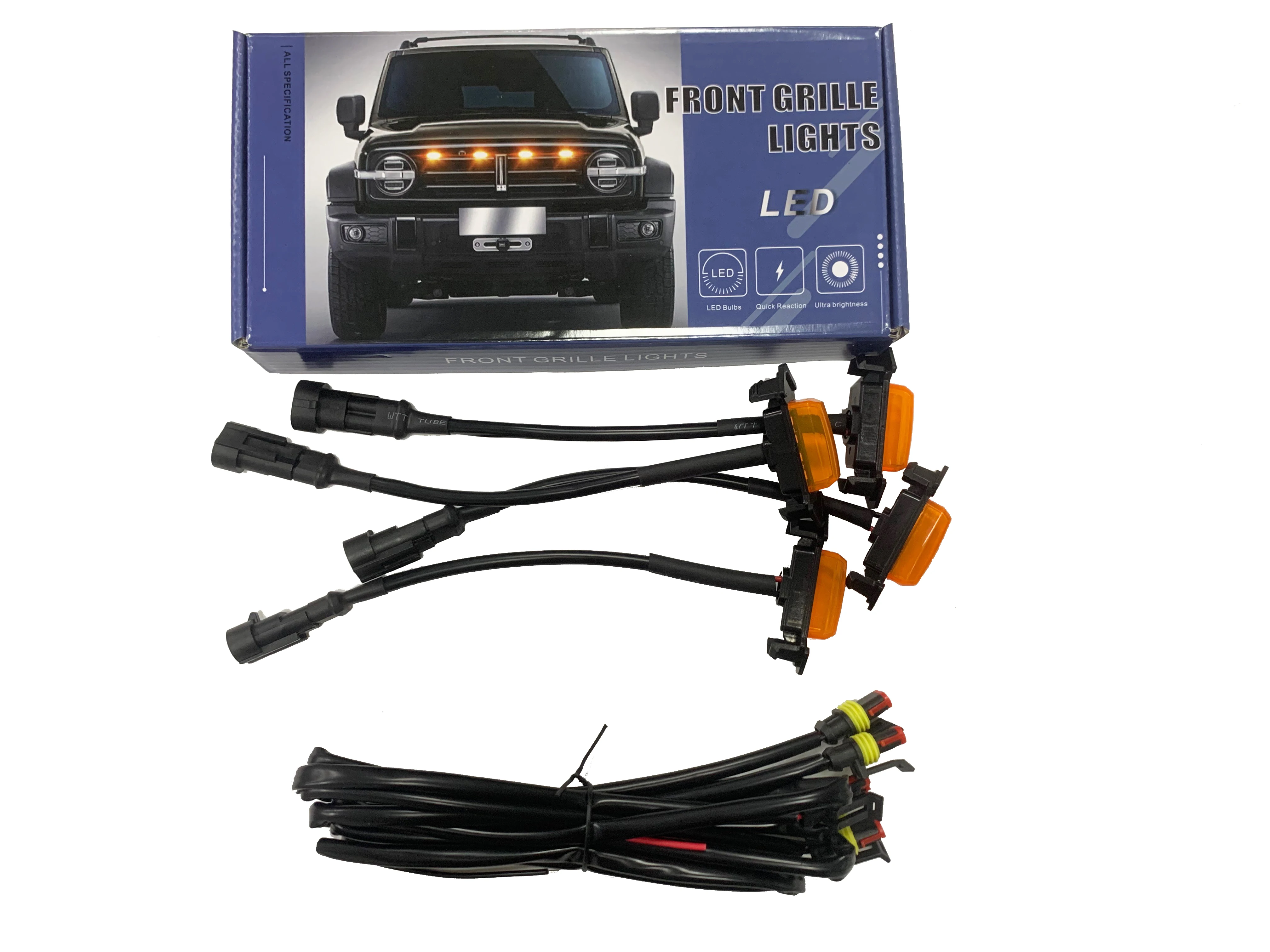 LED Front surface mounted Grille Lamps Amber Flashing Strobe grille light for car Tacoma GMC Ford truck