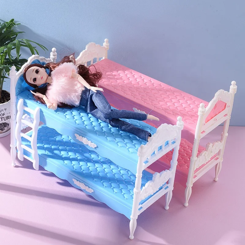 30 cm Bardoll bunk bed model accessories building blocks assembled girl play house toy gift doll house accessories