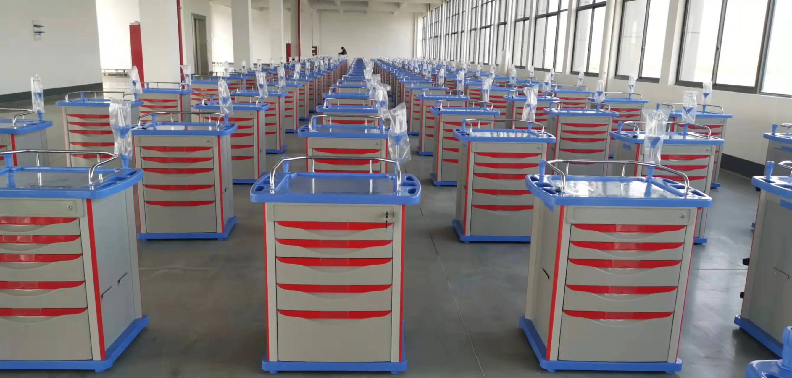 China Factory Direct Sale Medical Furniture ABS Nursing Cart Emergency Trolley for hospital using