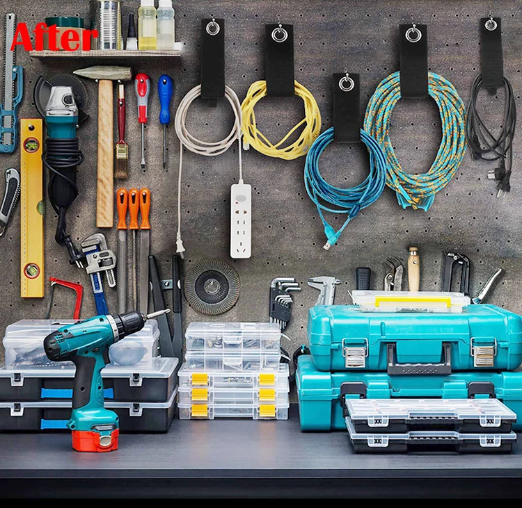 Heavy Duty Storage Straps Organizer Hanger Extension Cord Holder Hook And Loop Strap