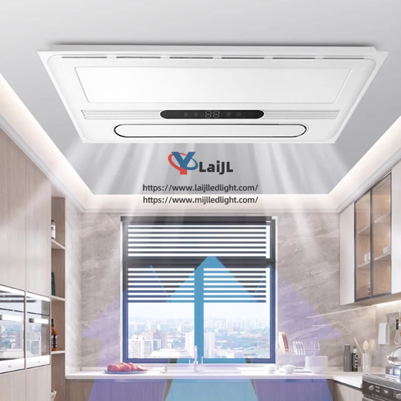 Modern 300*600 ceiling embedded bladeless fan with exhaust fan remote control ceiling lamp with electric fan integrated lamp
