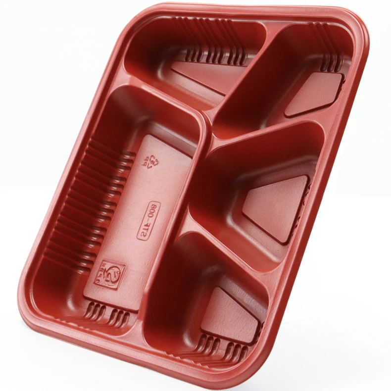 wholesale blister disposable food containers 5 compartment plastic takeaway meal prep container PP bento lunch box