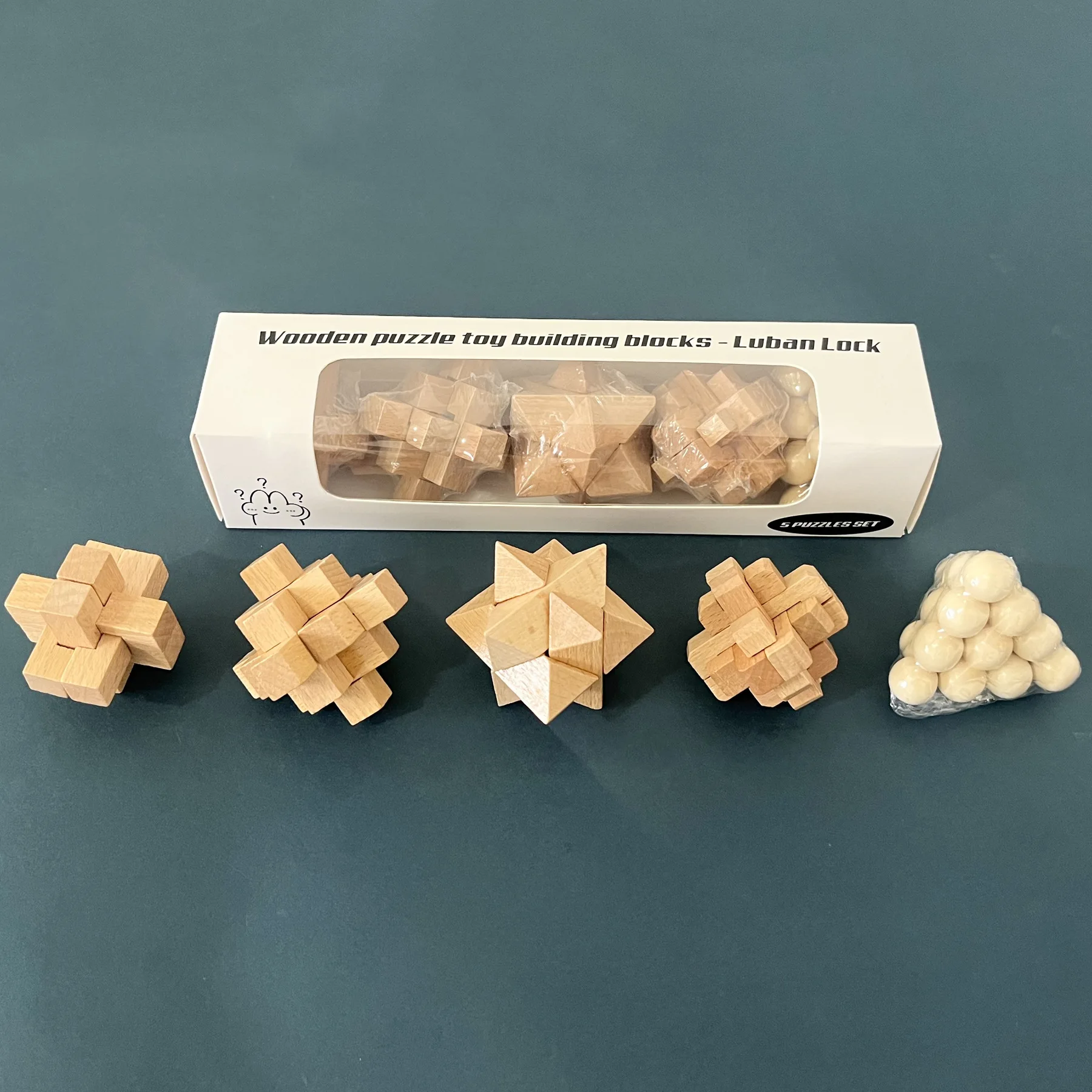 Wooden Toy Building Blocks Luban Lock Small Beech Wood Set Students Disassembly and Assembly Toys