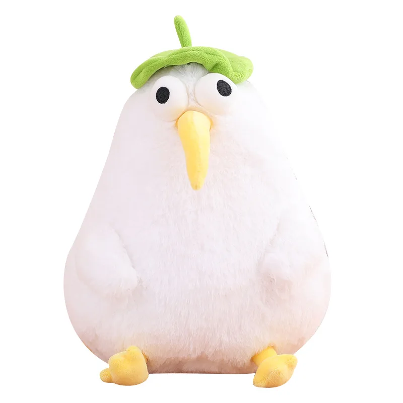 A Rookie With A Leaf On Head Soft Bird Animal Plush Toy New Zealand National Bird Kiwi Plush Toy Sleeping Bird Throwing Pillow