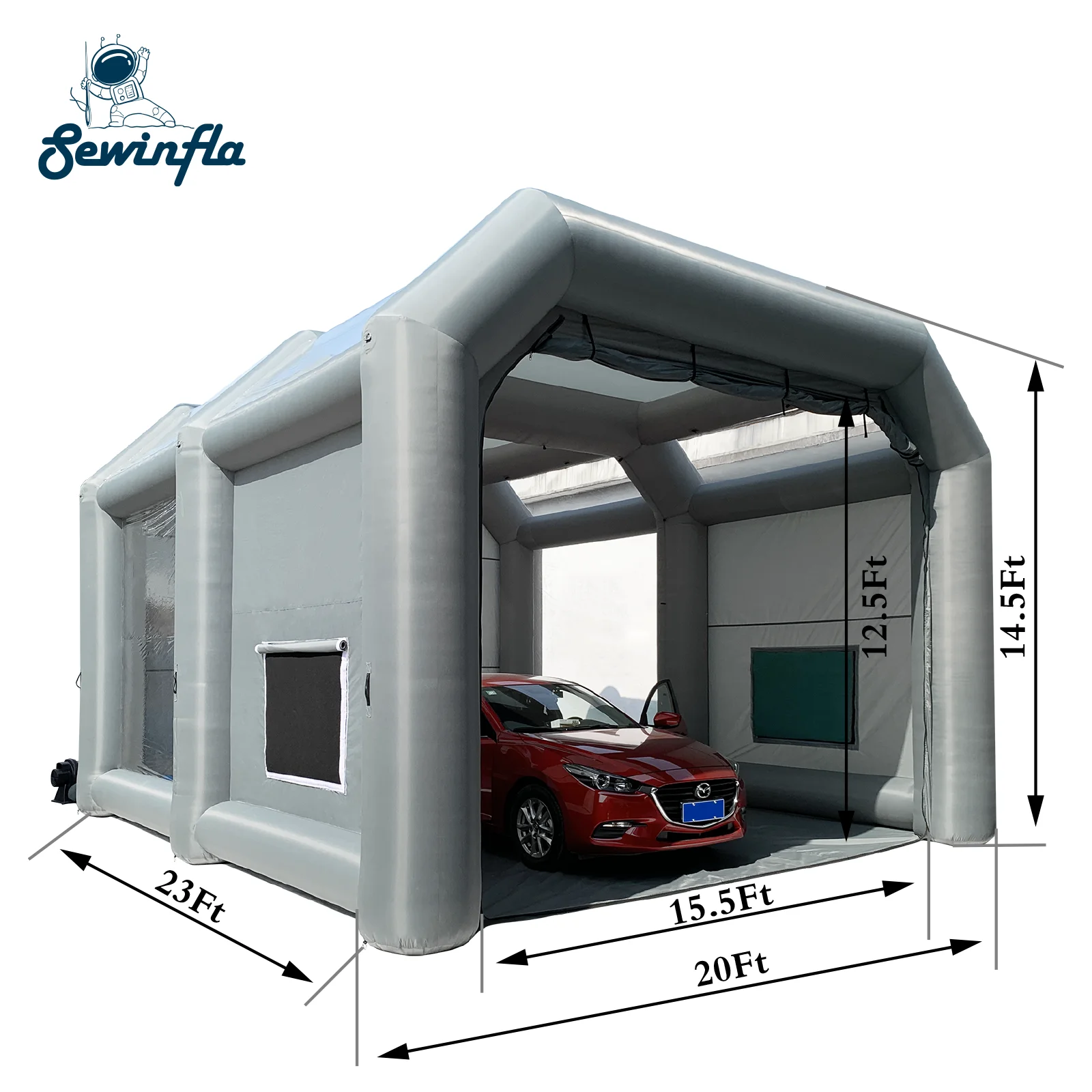 Sewinfla Low Price Spray Booth Large Space Inflatable Spray Paint Tent Booth