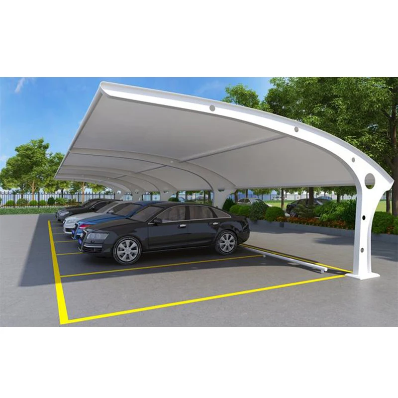 Заводская изготовленная на заказ дешевая китайская оптовая продажа PVDF архитектурная мембранозная структура кровельный Водонепроницаемый солнцезащитный тент для гаража автомобиля