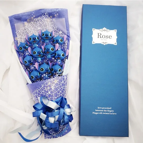 
Valentin Gift Stitch Plush Toys Valentine Gifts 2021 Mini Foam Lilo and Stitch Animal Valentine Bouquet Stitch Festivals Gift 