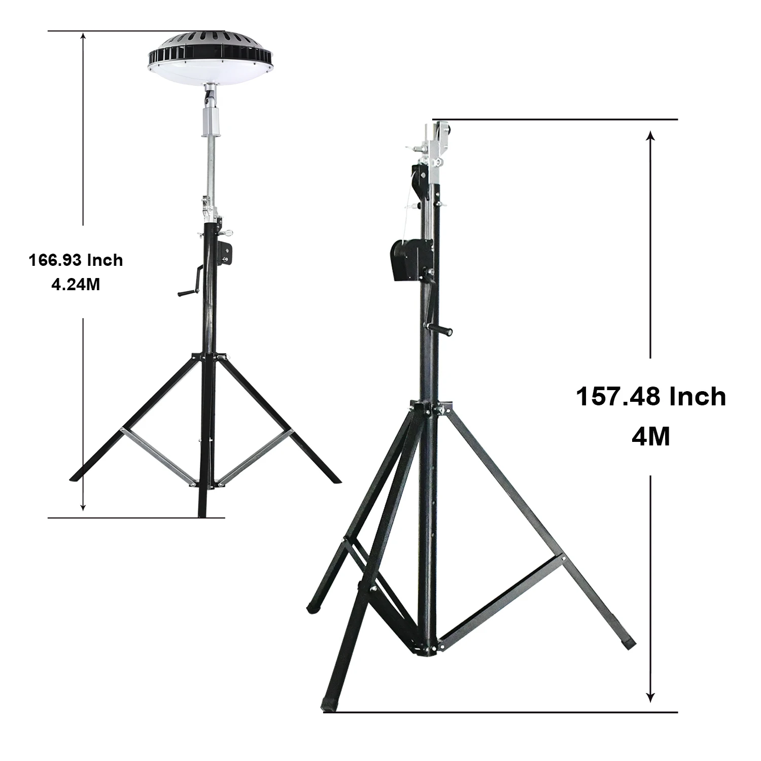 300W Heavy duty tripod LED mobile light tower with 4 meter adjusting bracket for outdoor event lighting