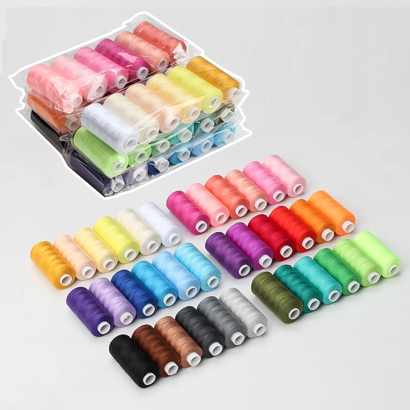 Manufacturer wholesale household colorful 40/2 spool polyester sewing thread set for hand stitching