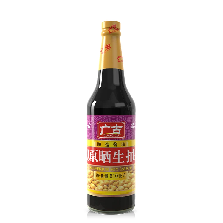 China Foodstuff 610ml Vegetarian Style Soya Bean Thin Soy Sauce Natural Brewed Good Taste