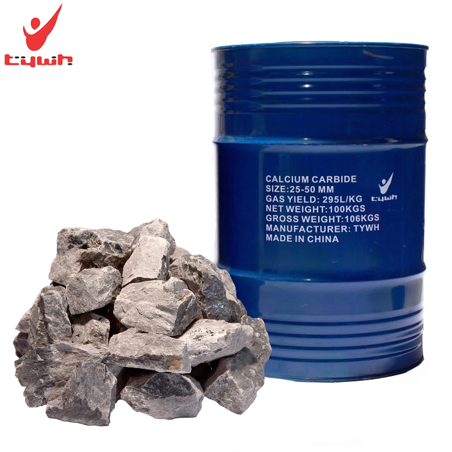 Factory Price 50/100Kg Drum Calcium Carbide For Producing High Quality Acetylene Gas Production 295Kg/L