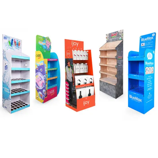 Material Paper Counter Stand 3 Tier Cardboard Display Stand showcase shop mark