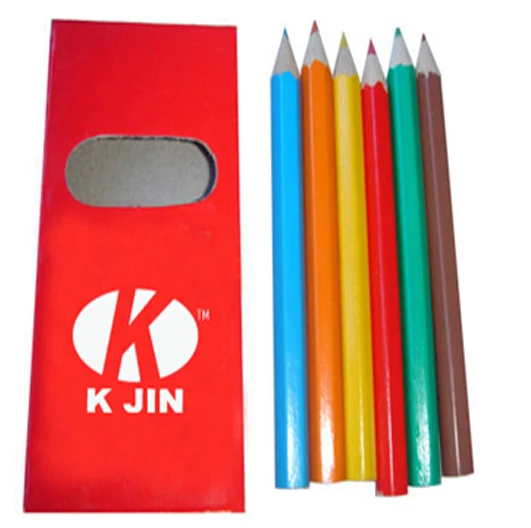 Customized round shape color lead wood color pencils for business gifts