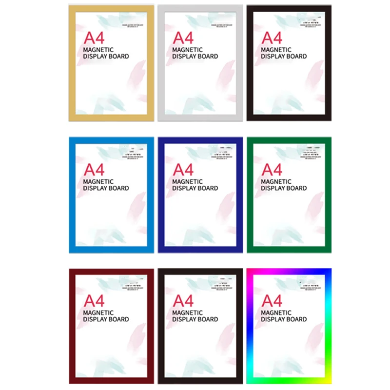 Magnetic Sign Holder, PVC Display Photo Certificate Frame, Strong Magnetic sticker Display Frame