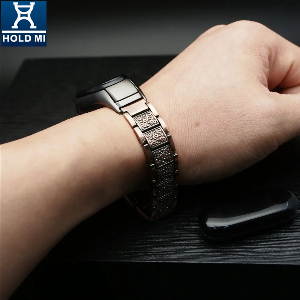 HOLDMI ODM 43038 series antique copper color retro sculpture miband 4 strap for mi bands