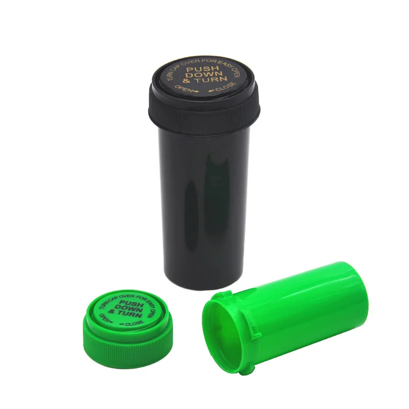 13dr 16dr 20dr 30dr 40dr 60dr Child Resistant Medicine Tube Containers Smell Proof Plastic Vial Bottle with reversible cap