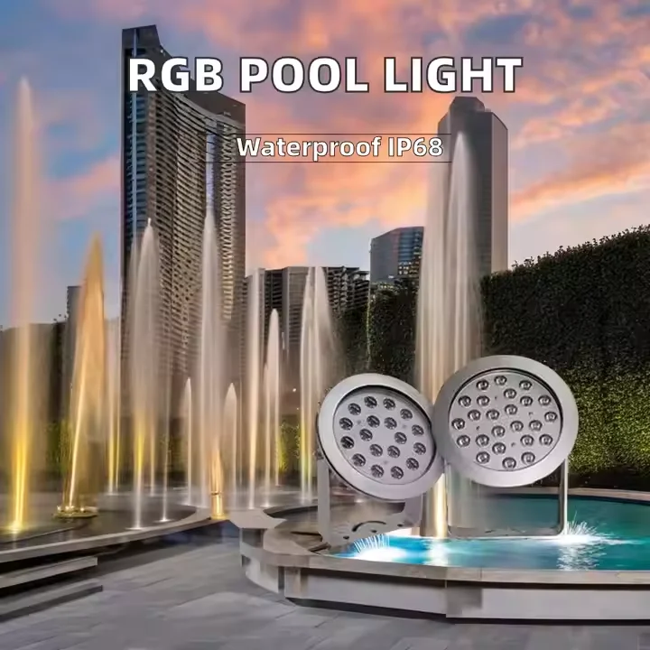 316L Stainless Steel IP68 Waterproof RGBW DMX512 Fountain Decorative 96W Led Underwater Light