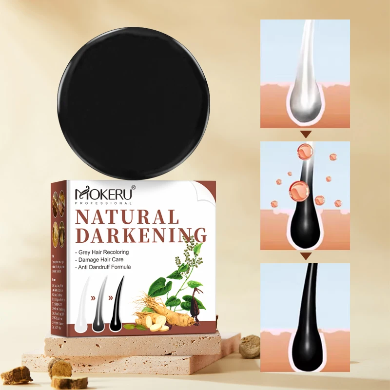 Original Manufacturer Black Hair Soap for hair washing Herbal Hair Darkening Soap 100% ammonia free health color dye