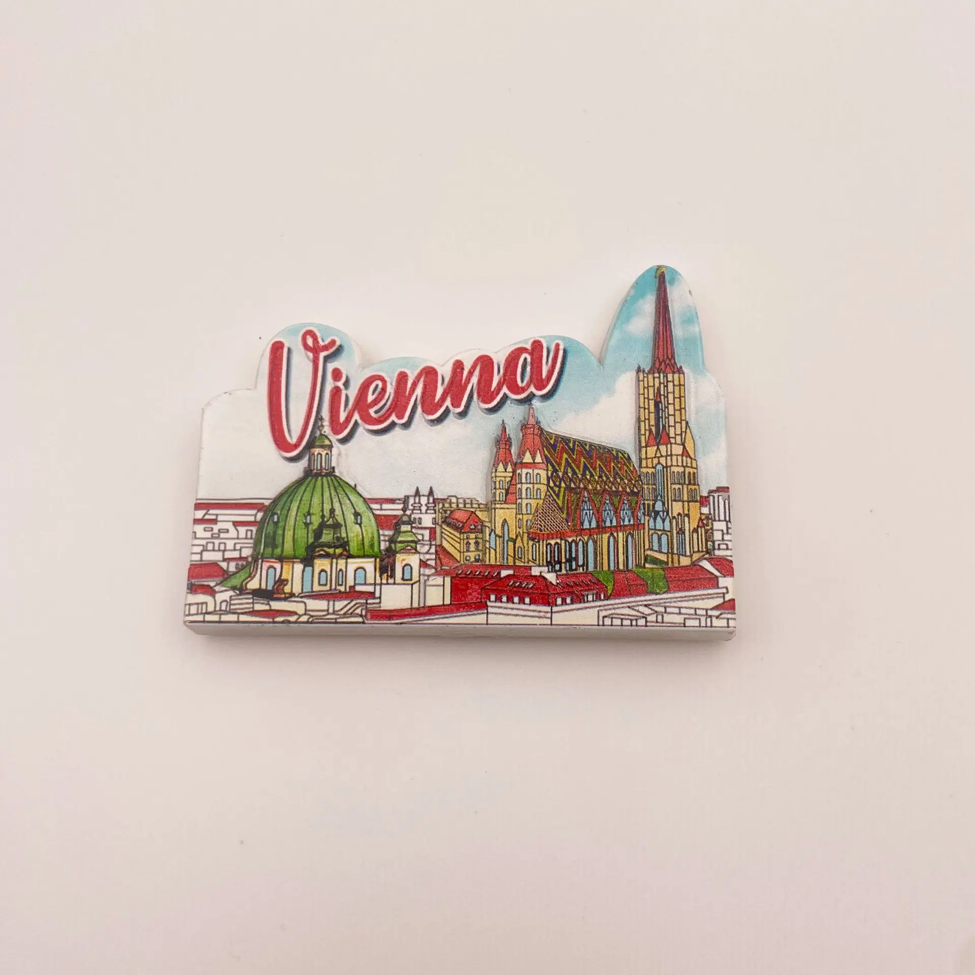 Custom Logo Resin 3D Printing Vienna France Refrigerator Magnet Map Design Catania Souvenirs Fridge Magnet