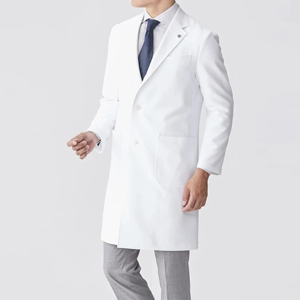 Современная Классическая мужская униформа высокого качества, лабораторные пальто с длинным рукавом, медицинская униформа, реабилитационный центр