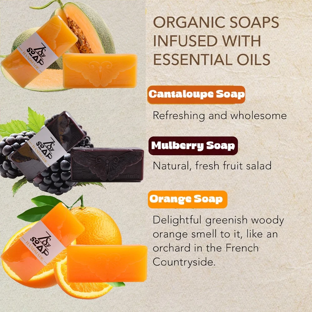 100% Natural Bar Soap Assorted 10 PCS Soap Gift Set Organic Ingredients & Essential Oils Bath Soap