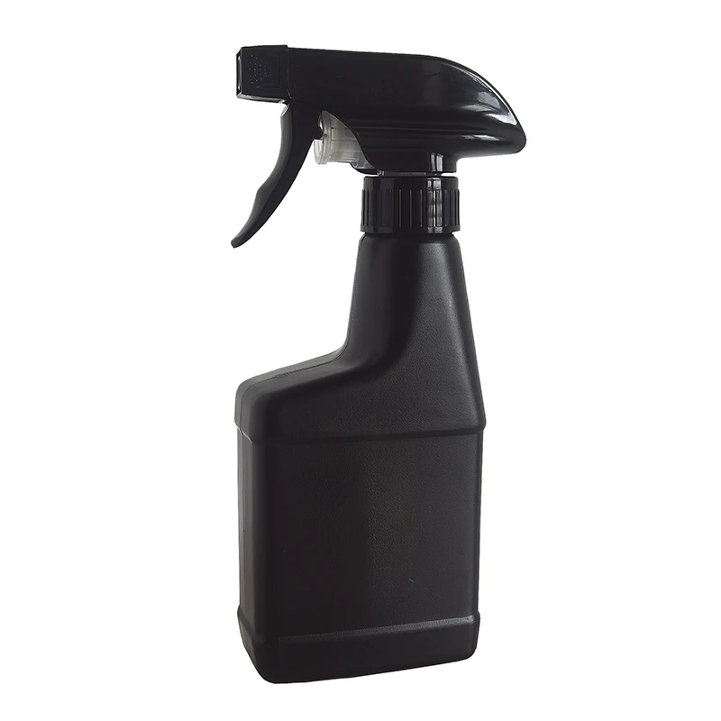 8oz HDPE Black Plastic Flat Household Trigger Spray Cleaning Spray Bottle