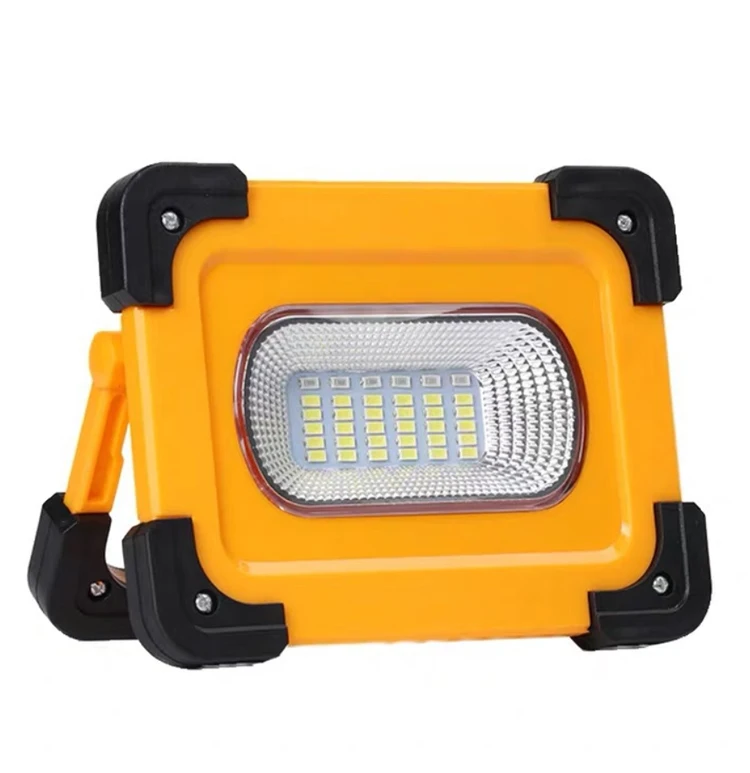 Outdoor camping USB power bank portable rechargeable solar spotlight floodlight with warning light work light battery