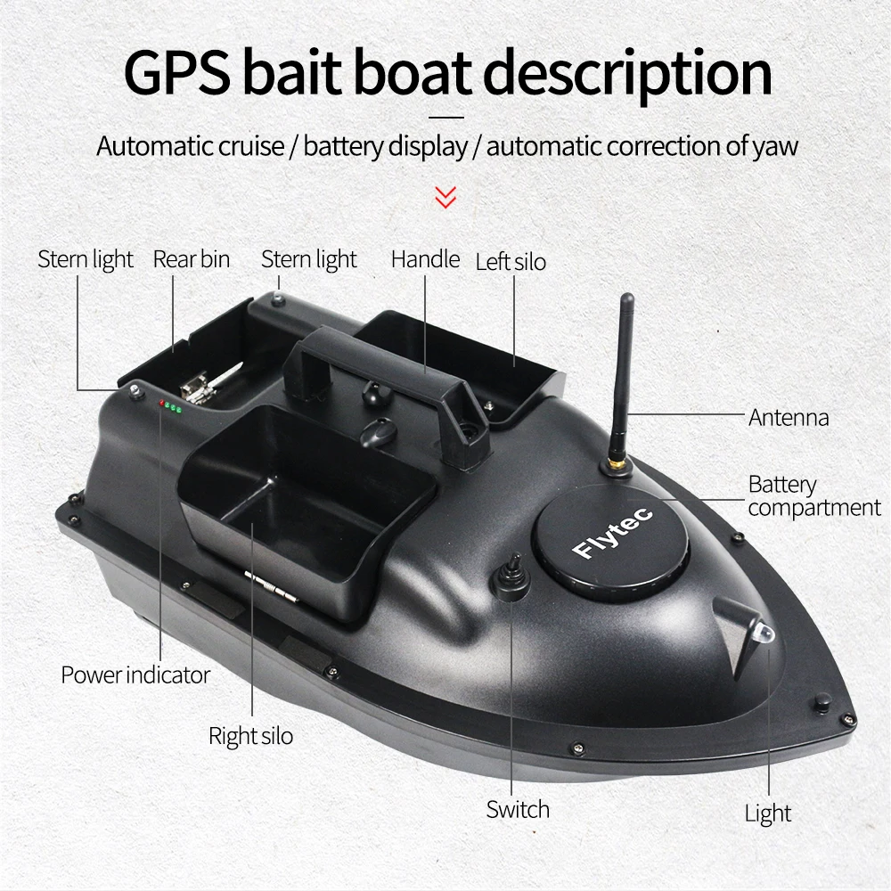  Радиоуправляемая лодка Flytec V010 GPS корабль интеллектуальное позиционирование 500 м автоматический возврат для ловли карпа