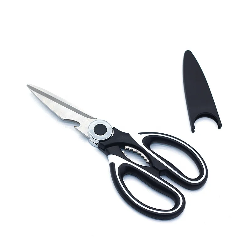 Heavy Duty Professional Meat Chicken Cutter Herb Kitchen Food Cutting Scissors With Sheath