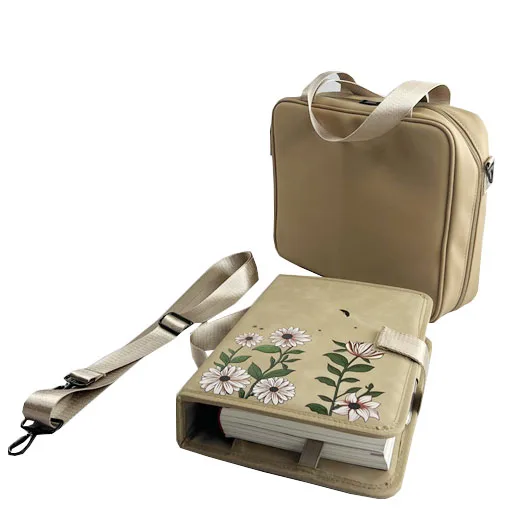 Carrying Book Case Church Bag Bible Protective Large Bible Cover for Women Lady Bible Cover Case With Pen Slot Zippered Pocket