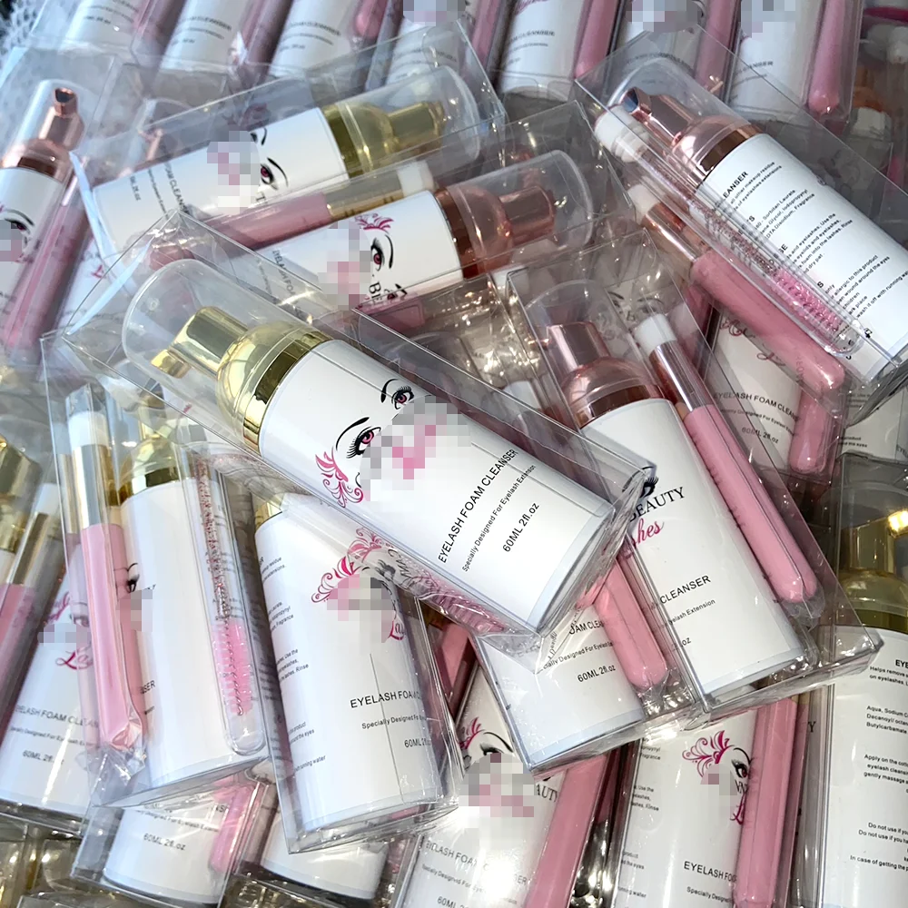 Eyelash Extension Shampoo With 2 Brush,Sensitive Eyelid Foam Lash Cleanser For Extension,Deep Clean Eyelash Foam