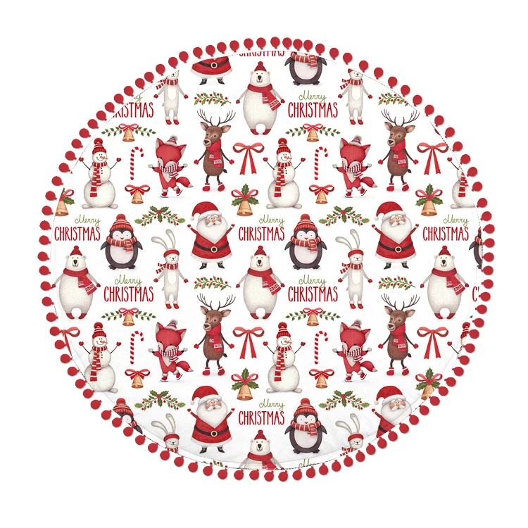 2021 Amazon Hot Selling Christmas Ultra Soft Material Non-slip Material Blanket Circle Easy Clean Play Mat