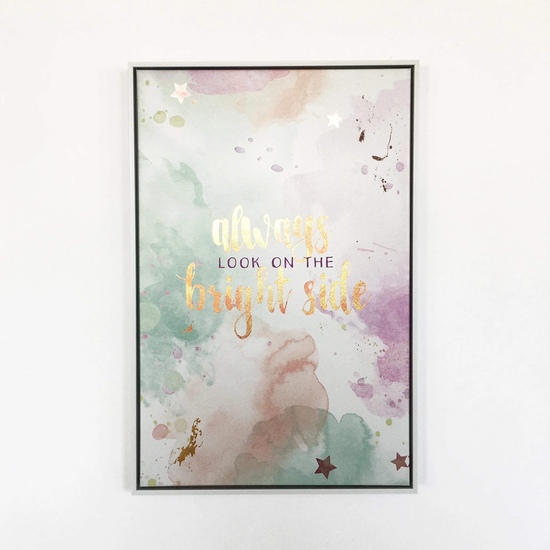 Floater Frame Canvas Art with  new style Printed Foil  ready to ship for home decoration