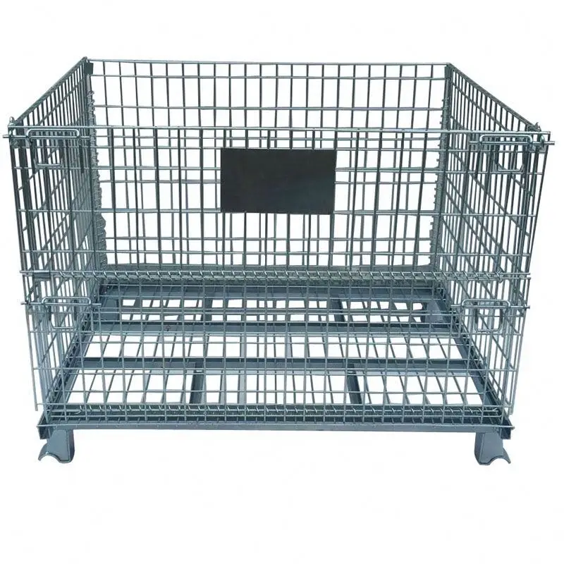 
Warehouse Locking Protective Large Heavy Loading Big 4 Side Equipment Storage Metal Steel Round Wire Mesh Garbage Recycle Cage 