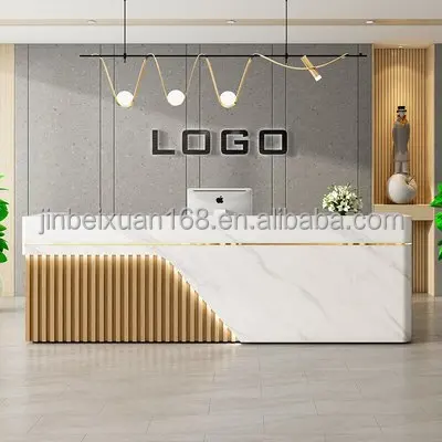 Новое поступление искусственный камень белого цвета роскошный дизайн индивидуальная стойка регистрации