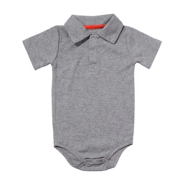 Newborn baby polo shirts onesie 100% cotton custom logo short sleeve rompers baby onesie clothes