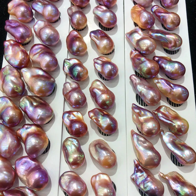 Wholesale Baroque Pearl 12~26mm Natural Fresh Water Pearl High Quality Pearl Single Purple Orange Pink Beads For Earring Making