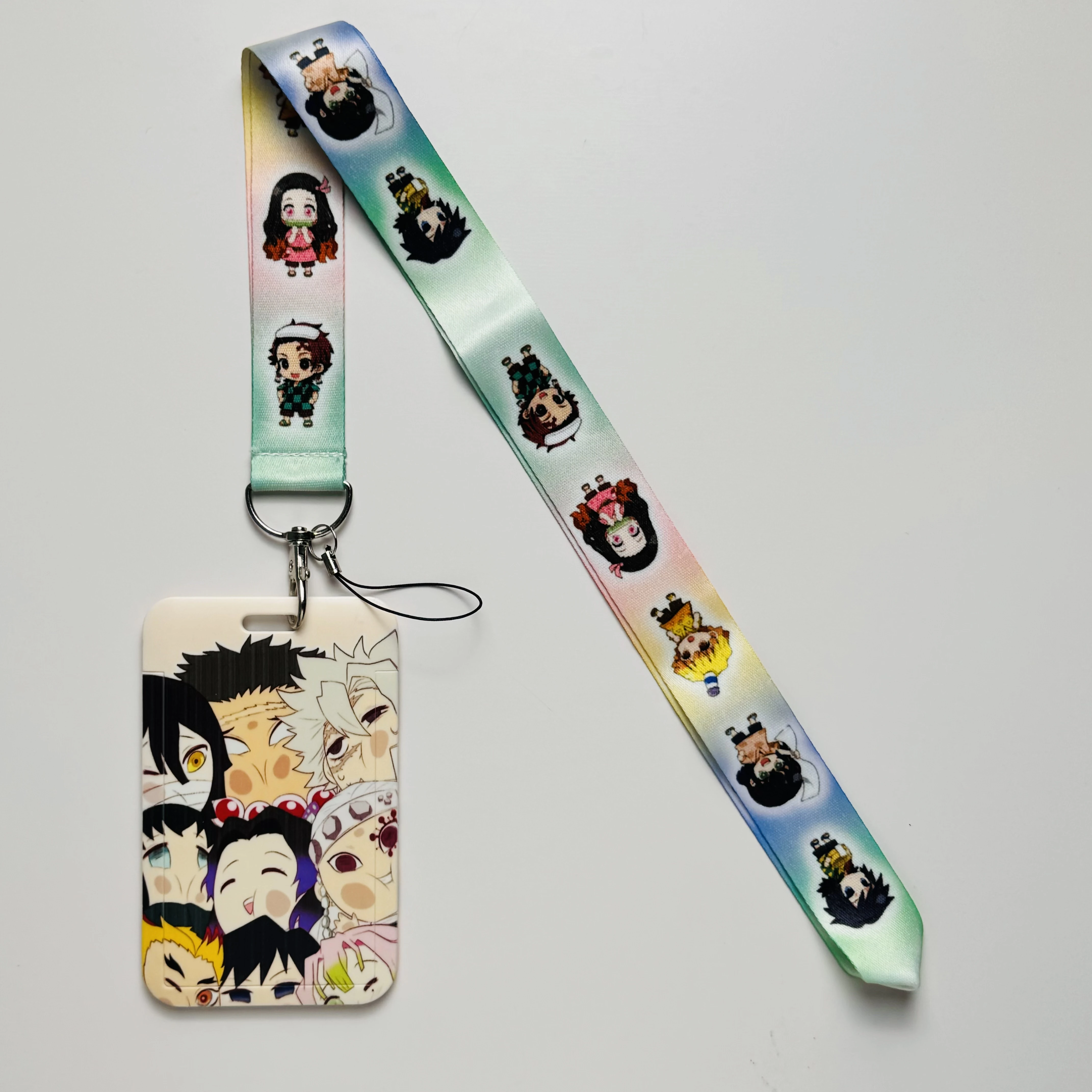 Manufacturers Direct Cartoon Card Cover Double-Sided Printed Plastic Bus Card Lanyard One Piece Anti-Loss Lanyard Card Clip